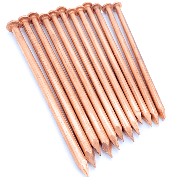 Dubbs Hardware 5 in Copper Nails, Pack of 12, Solid Copper, Made in USA