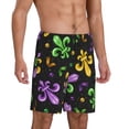 thumbnail image 3 of Rocae Mardi Gras Carnival4 for Men's Soft Sleep Pajama Shorts, Waistband and Pockets, 3 of 9