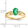 thumbnail image 2 of 14K Yellow Gold 7X5mm Oval Emerald Aaa Diamond Ring (Size 6) Made In United States y2189e/aaa, 2 of 5