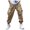 Khaki, variant on Casual Pants for Men Elastic Waist Jogger Sport Pants Drawstring Sports Trousers