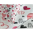 thumbnail image 4 of Ambesonne Valentines Quilted Bedspread Set 3 Pcs, Doodle Heart Designs, King Size, Black Red Pink, 4 of 5