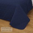 thumbnail image 5 of 2-Piece Quilt Twin Bedspread Plaid Bedding Microfiber Bedspread Coverlet Set,Navy Blue, 5 of 7