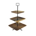 thumbnail image 1 of Polished Wood 3 Tier Square Shaped Serving Tray, 1 of 5