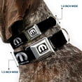 thumbnail image 2 of Mopar Pet Collar, Dog Collar Metal Seatbelt Buckle, Mopar Logo Repeat Black Silver Gradient, 11 to 16.5 Inches 1.0 Inch Wide, 2 of 8
