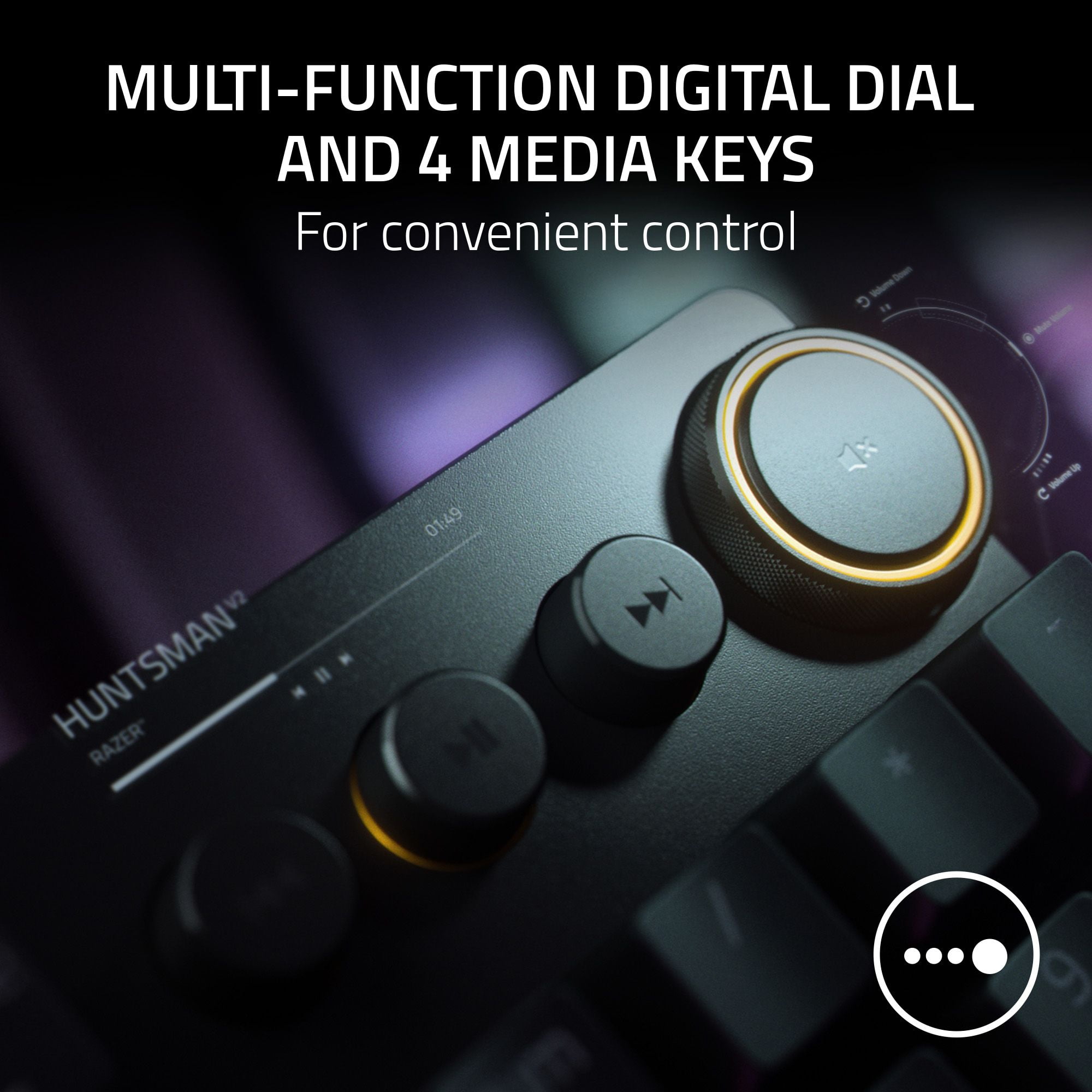 Razer Huntsman V2 Gaming Keyboard Clicky / Linear Optical Switch Doubleshot  PBT Keycaps Sound Dampening Foam