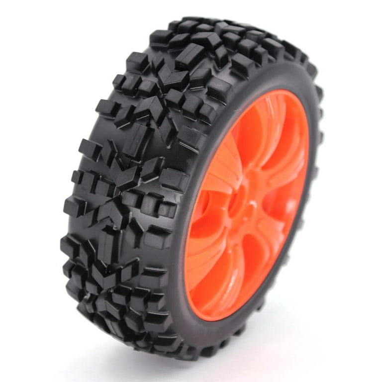 RC Tires Wheels 1/8 Scale 17mm Truck Tyres Remote Control Cars Tyre RC  Wheel and Rim for RC Car Accessories Orange 
