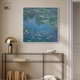 thumbnail image 3 of Monet Water Lilies Canvas Pastel Landscape by Art Remedy, White Frame, 30 x 30, 3 of 7