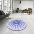 thumbnail image 3 of Ahgly Company Indoor Square Patterned Heavenly Blue Area Rugs, 4' Square, 3 of 6