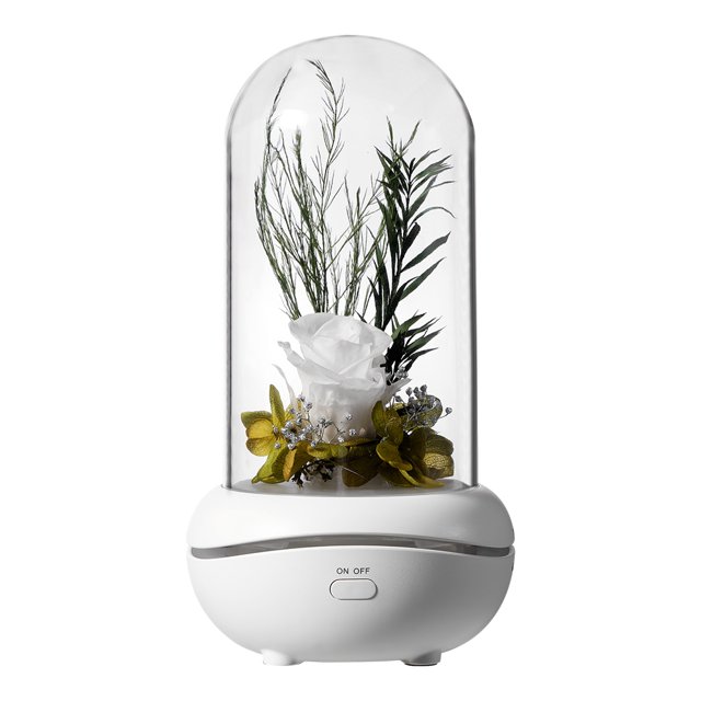 Preserved Rose Lamp Aromatherapy Mechine Aroma Essential Oil Diffuser with 7 Colors Changing Light