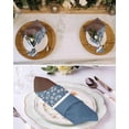 thumbnail image 3 of Cloth Napkins Watercolor Spring Floral Pattern Washable Soft Kitchen Dinner Napkin Set of 8,Blue Brown Stitching Art Reusable Cocktail Napkins for Wedding Holiday Party Event,20x20In, 3 of 7