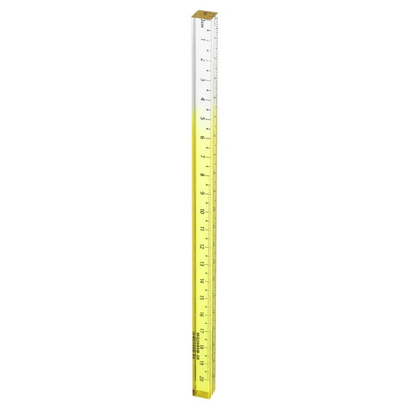 Uxcell Acrylic Clear Straight Rulers 20cm Metric Transparent Gradient Three-Dimensional Plastic Ruler Square Cube Measuring Tool for Classroom Office, Yellow