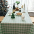 thumbnail image 4 of CSFL Checkered Tablecloth for Rectangle Tables, Polyester Gingham Tablecloths, Stain Resistant Dining Table Cover for Outdoor Picnic, Kitchen and Party, 63"x 55", Light Green and White, 4 of 7