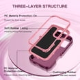 thumbnail image 2 of I-HONVA For iPhone 16 Pro Case,3-Layer Military Grade Drop Protection Anti-Slip Bumper Rugged Shockproof Dustproof Protection 6.3 inch Phone Case,Red Pink, 2 of 7