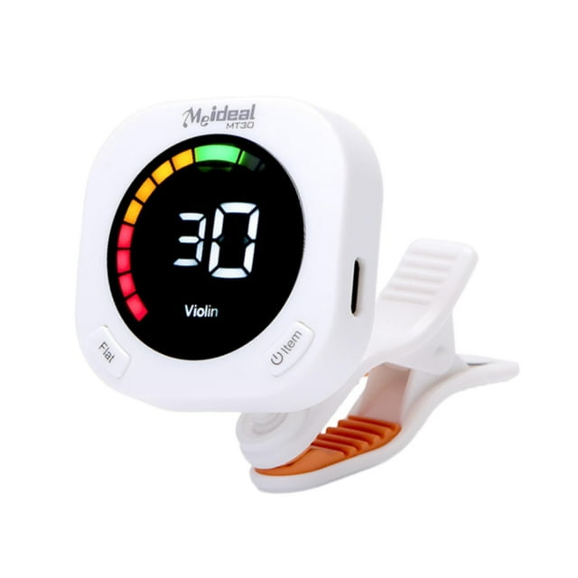 TISHITA Guitar Tuner Practical Gift Easy to Use Clip on Tuner for Ukulele Bass Cello White