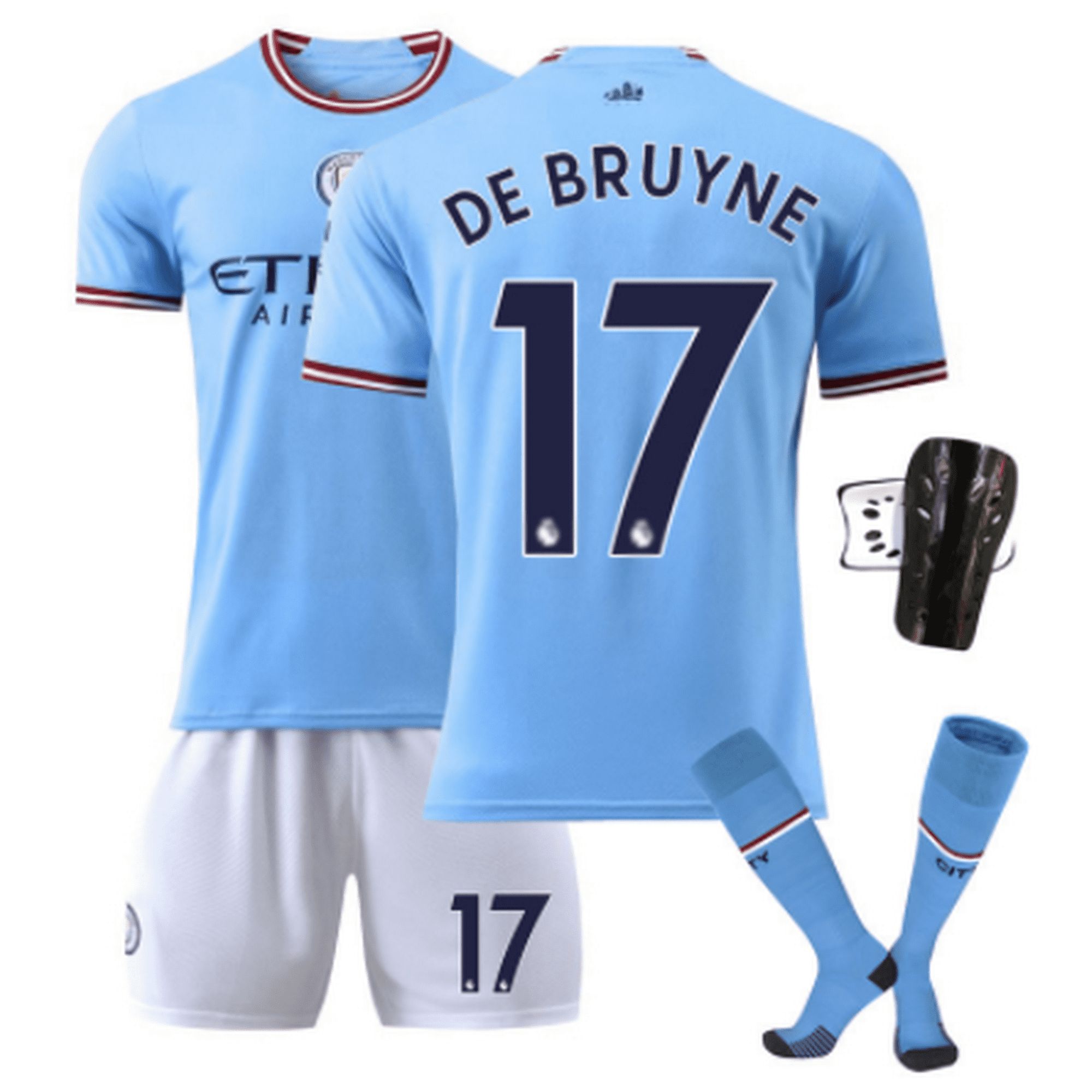 2023 Men s and Women s Manchester City Home Football Team Jersey suit DE BRUYNE 17 children s Fashion Short sleeve adult sport running Soccer Uniforms set with socks for boys and girls Walmart