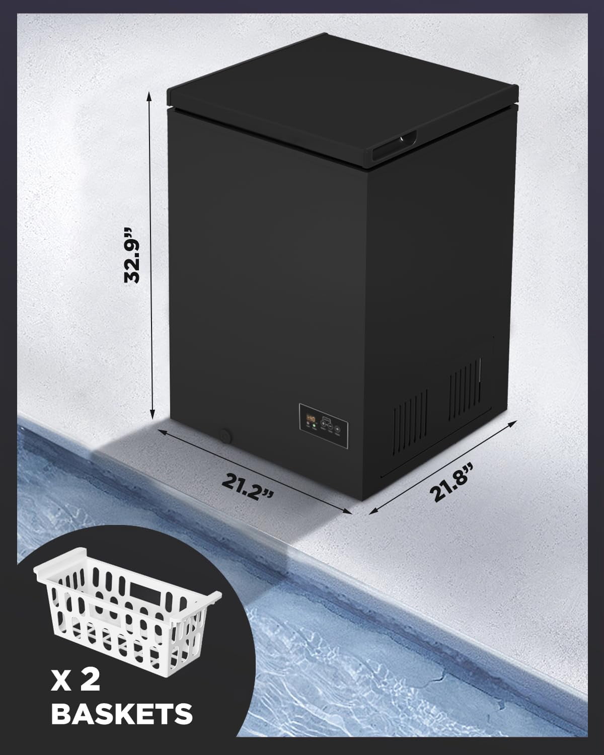ADT Low temperature Chest Freezer 3.5 Cubic Feet Free-Standing Top Door Freezers 14℉ to -40℉