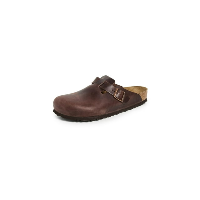 Zapatos Birkenstock Boston con Plantilla Suave de Cuero Habana, Talla 43 EU