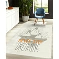 thumbnail image 4 of Saying Decorative Rug, Mountain Peaks and Never Stop Dreaming Goals Success Aspiration Print, Quality Carpet for Bedroom Dorm and Living Room, 6 Sizes, Pale Grey, by Ambesonne, 4 of 4