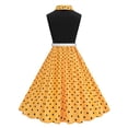thumbnail image 4 of FRSASU Dress for Women Vintage Polka Dot Tie Retro Cocktail Swing Dress Rockabilly Prom Summer Party Dress Yellow, 4 of 8