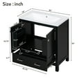 thumbnail image 5 of 30" Bathroom Vanity with Sink, Modern Under Sink Cabinet with 2 Doors and 1 Drawer, Floor Storage Cabinet for Bathroom with Removable Divider and Double Shelf, Black, 5 of 9
