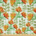 thumbnail image 2 of Ambesonne Floral Fabric by the Yard Microfiber, Garden Spring Branches, 5 Yards, Forest Green Vermilion, 2 of 2