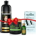 thumbnail image 5 of (4 pack) Herbishh Hair Care Gift Set for Women & Men – Dark Brown Hair Dye Shampoo, Argan Hair Oil, Keratin & Argan Hair Mask, Hair Color Stain Remover Wipes – Holiday or Anniversary Hair Gift Set for Her, 5 of 8