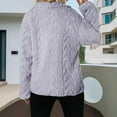 thumbnail image 6 of Holzkary Winter Fleece Jacket for Women Zipper Up Stand Collar Coats Fleece Bed Fall Jackets Women's Autumn and Winter Solid Color Casual Zipper Cardigan Stand Collar Fleece Coat Purple L, 6 of 9