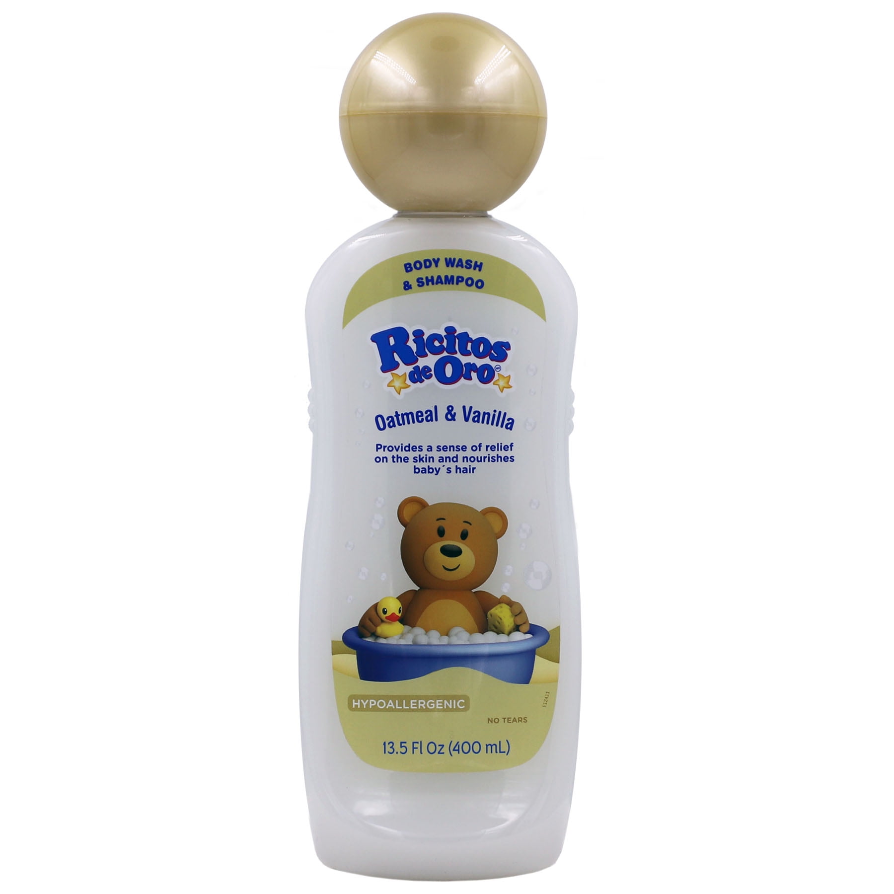 Ricitos de Oro Oatmeal & Vanilla Baby Body Wash & Shampoo for Sensitive Skin, 13.5 fl oz
