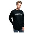 thumbnail image 2 of Daxton Retro Nashville Arch Font Long Sleeves T Shirt Soft Medium Weight Cotton, Black Tee White Font, L, 2 of 2