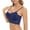 Blue, variant on Naughtyhood Woman's Wirefree Bra Fashion Longline Floral Lace Beauty Back Solid Strap Wrap Hollow Out Bra Breathable Underwear
