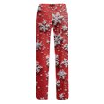 thumbnail image 4 of Women's Casual Fashion Christmas Pajama Pants, Long Sleepwear Trousers for Sports and Home Use, Comfortable and Soft Material for Nightwear and Lounging,Vermilion,2XL, 4 of 6