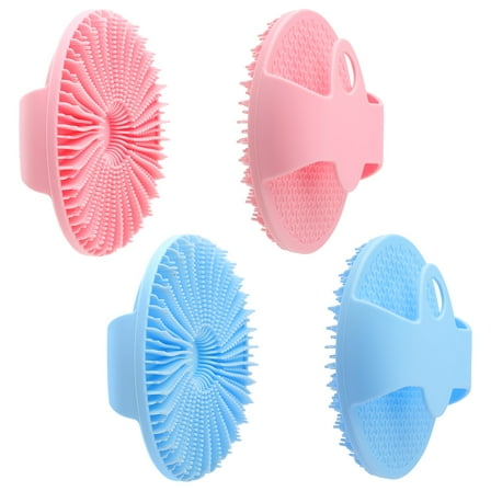 Qweryboo 2 Packs Soft Silicone Body Scrubber, Shower Body Scrubber, Handheld Shower Cleansing Brush, Gentle Exfoliating and Massage for all Kinds of Skin