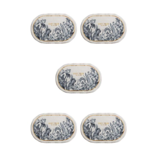 Youkk Bathroom Rugs Water Absorbent Floor Bath Mat Carpet Planter Oval 40x60cm 5Set