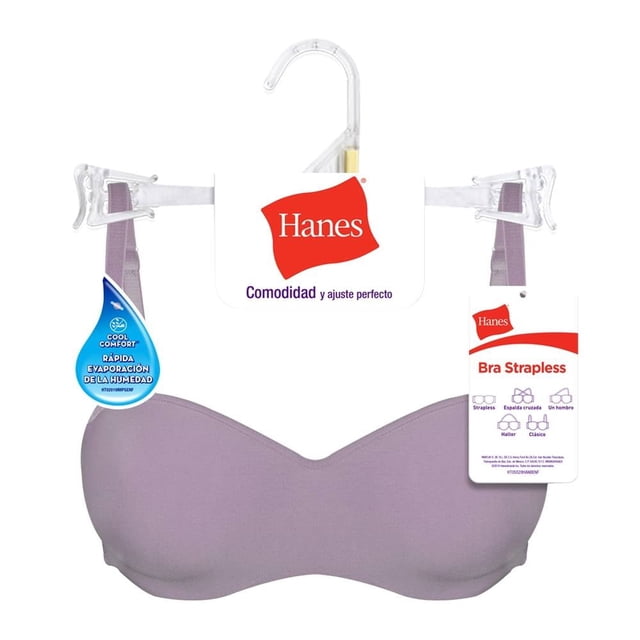 Brasier Hanes Intima para Mujer Strapless con Push Up Rosa Talla 34C