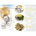 thumbnail image 3 of 16 PCS Stainless Steel Ice Cubes,Ice Cubes Whiskey Stones,Reusable Whiskey Stones Ice,Whiskey Stainless Steel Metal Ice Cubes,8 gold 8 silver,for Whiskey,Wine Chiller,Beer,Vodka,Liqueurs, 3 of 5