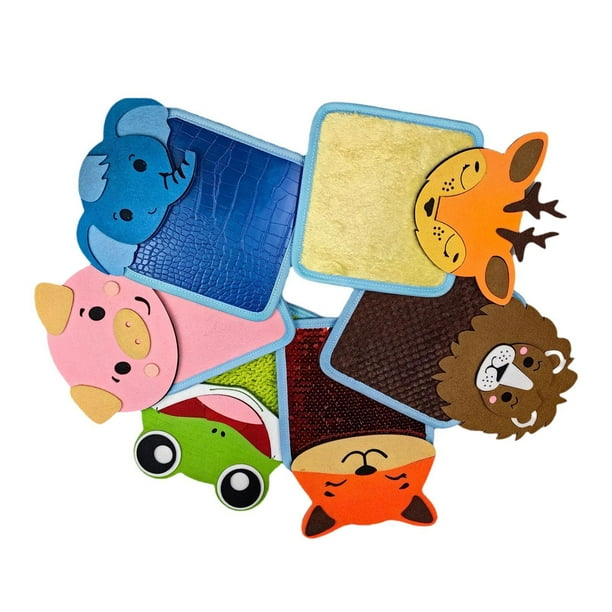 6 alfombrillas sensoriales, juguetes sensoriales, animales, equipo de juego, para niños, almohadillas sensoriales de panel de pared táctil para aulas