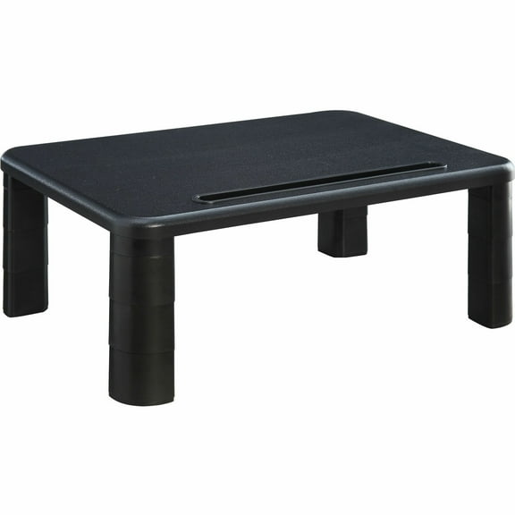 Lorell Adjustable Monitor Riser - 4" Height x 19.8" Width - Desktop - Black