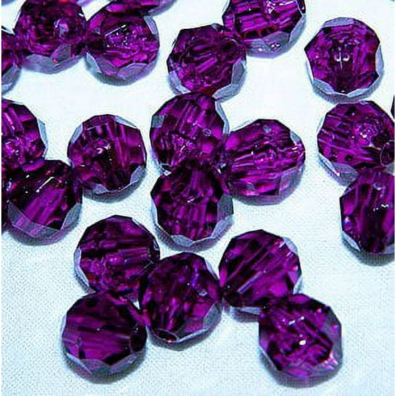 JOLLY STORE Crafts 8mm Faceted Beads Dark Amethyst Color, 500pcs