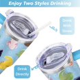 thumbnail image 5 of 40oz Cute Colorful Axolotl Stainless Steel Flip Straw Tumbler Spill Proof Travel Cup Double Wall Vacuum Insulated Coffee Mug with Top Handle, 5 of 6