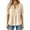 Beige, variant on Womens Tops Solid Color Round Zipper Neck Loose Fit Pullover Short Sleeve Tee Shirts Summer Lightweight Breathable Technical Knit Fabric Blouse Blue S