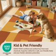 thumbnail image 4 of Design&I 6'x9' Washable Area Rug Oversized Skid-Resistant Terracotta Mid Century Burnt Orange Interlocking Boho Midcentury for Living Room, Family Indoor, 4 of 7