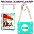 thumbnail image 4 of For iPad Air 11"(2024) Case,Kids Friendly,With Rotatable Adjustable Hand Strap,Retractable Kickstand,Shoulder Strap,Kids Friendly,Shockproof Anti-fall Rugged Heavy Duty Case,Mint, 4 of 11