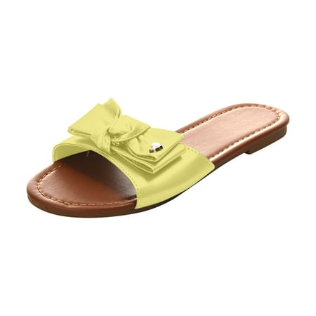 

Slippers For Women Indoor And Outdoor Slippers For Women Women Open Toe Slippers Shoes Comfy Sandals Casual Comfortable Beach Sandals Yellow