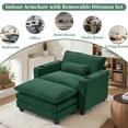 thumbnail image 6 of Sofa Chair with Ottoman,Gexpusm Oversized Upholstered Corduroy Sofa Chair with Cup Holders & USB Ports for Bedroom,Living Room,Small Spaces,Lounge Sofa Chair,Green, 6 of 7
