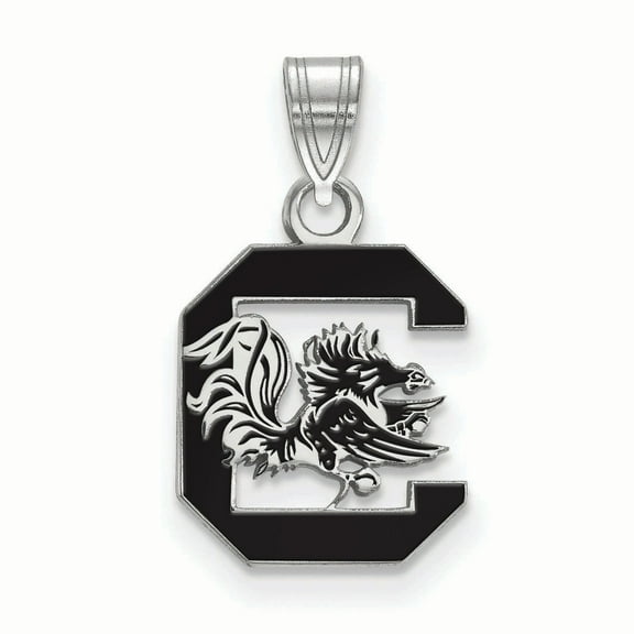 Women's South Carolina Gamecocks Sterling Silver Small Enamel Pendant