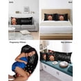 thumbnail image 6 of Merry Christmas Pillow Covers King Size, Winter Cartoon Xmas Deer Snowflake Soft Bed Throw Pillowcases Breathable Cooling Long Lumbar Body Pillow Sham Cover for Bed Sofa 20''x40'', 6 of 7
