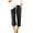 Black, variant on yunLCZ Women's Straight Leg Pants High Wa Womens Daily Elastic Waist Pockets Straight Solid Color Casual Pants Loose 3/4 Trousers