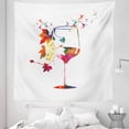 thumbnail image 1 of Colorful Tapestry, Wine Glass with Colorful Imaginary Growing Leaves Aroma Sommelier Relax Joy, Fabric Wall Hanging Decor for Bedroom Living Room Dorm, 5 Sizes, Multicolor, by Ambesonne, 1 of 1