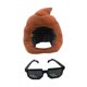 thumbnail image 3 of Sombrero de caca para cosplay, tocado de juguete con forma de caca para actuaciones navideñas y Halloween. Con gafas de sol, 3 of 9