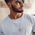 thumbnail image 5 of 14K Gold Plated Cross Pendant Necklace for Men Women Gold Crucifix Necklace for Men, 5 of 5